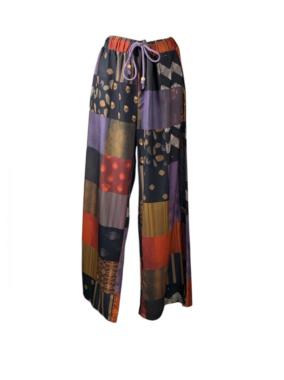 ROMWE Patchwork Print Dress Pants